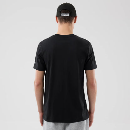 The Male model is wearing Brooklyn Nets NBA City Edition Black T-Shirt 2