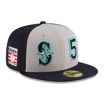 This is a Seattle Mariners MLB 2025 Ichiro Hall Of Fame Navy 59FIFTY Fitted Cap 1