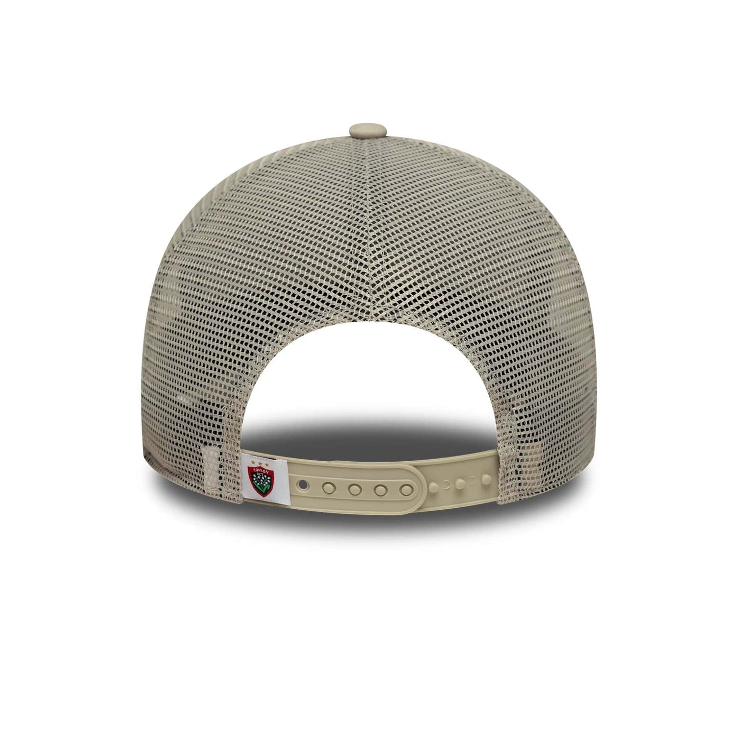 This is a RC Toulonnais Rct Light Beige 9FORTY E-Frame Trucker Adjustable Cap 6