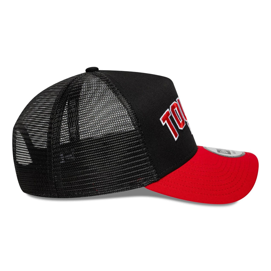 This is a RC Toulonnais Collegiate Black 9FORTY E-Frame Trucker Adjustable Cap 5