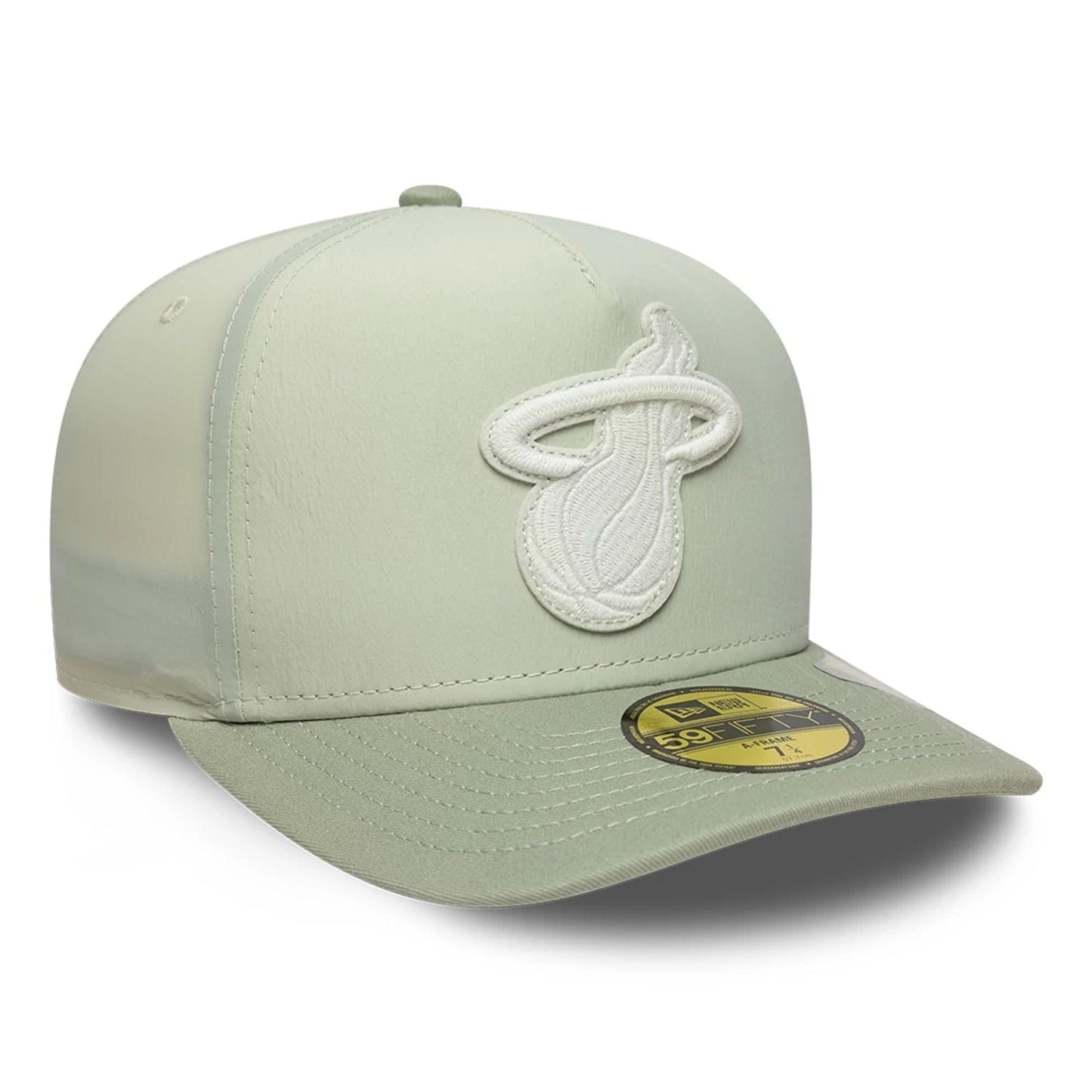 This is a Miami Heat Crinkle Pastel Green 59FIFTY A-Frame Fitted Cap 3