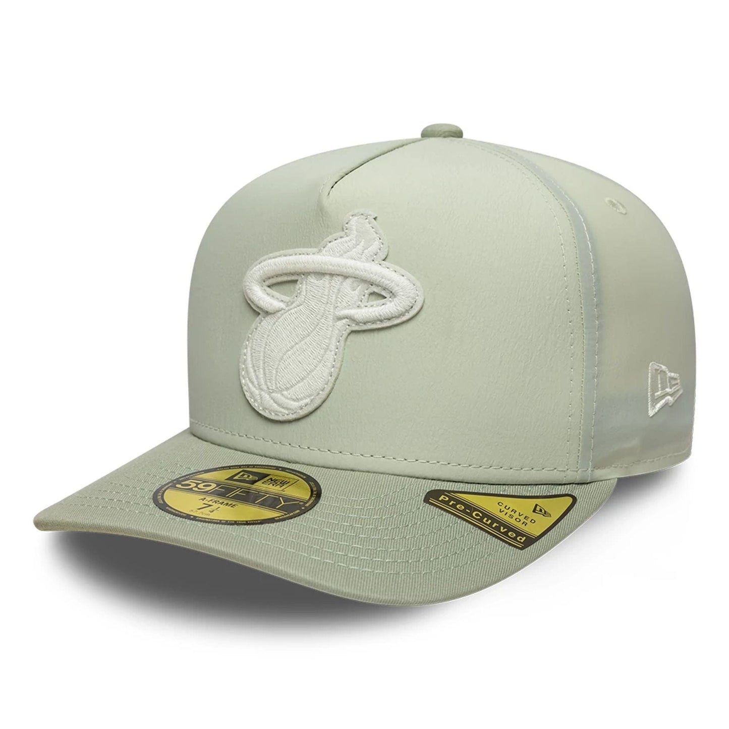 This is a Miami Heat Crinkle Pastel Green 59FIFTY A-Frame Fitted Cap 1