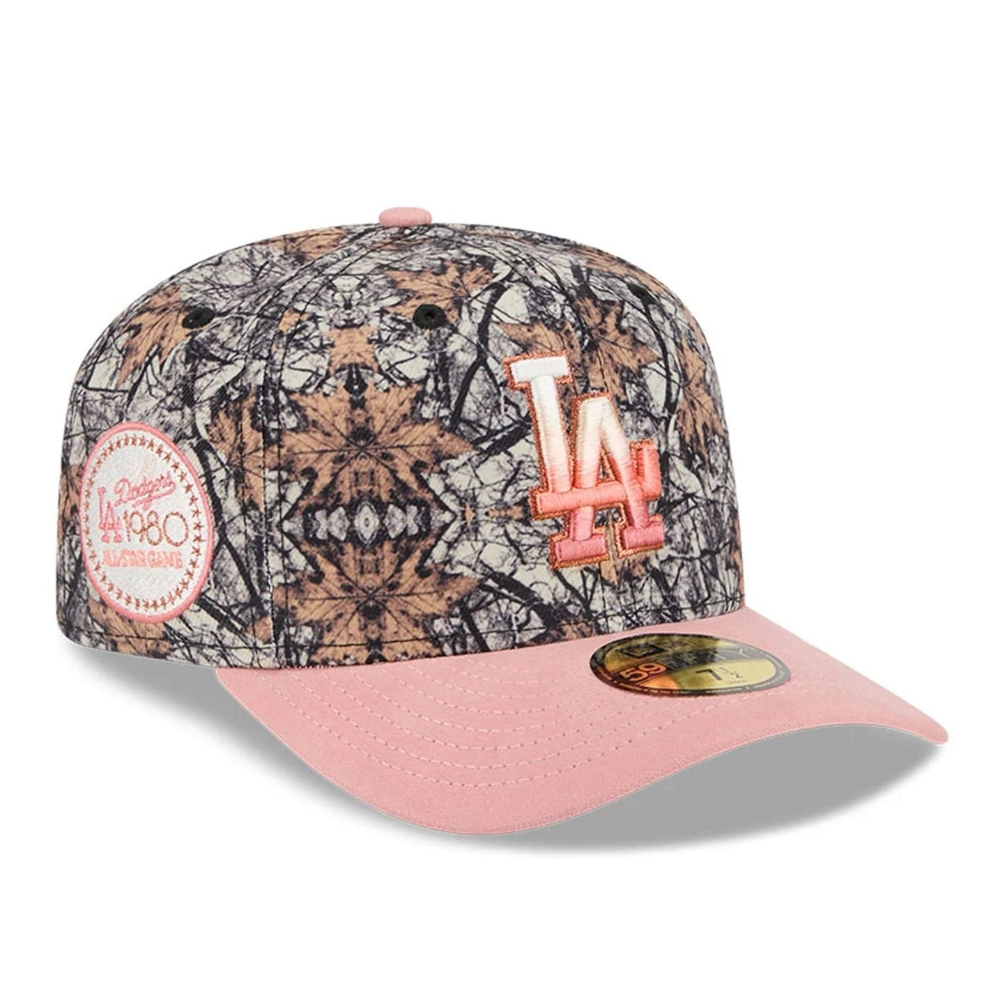 This is a LA Dodgers Gradient Real Tree All Over Print 59FIFTY Fitted Cap 1