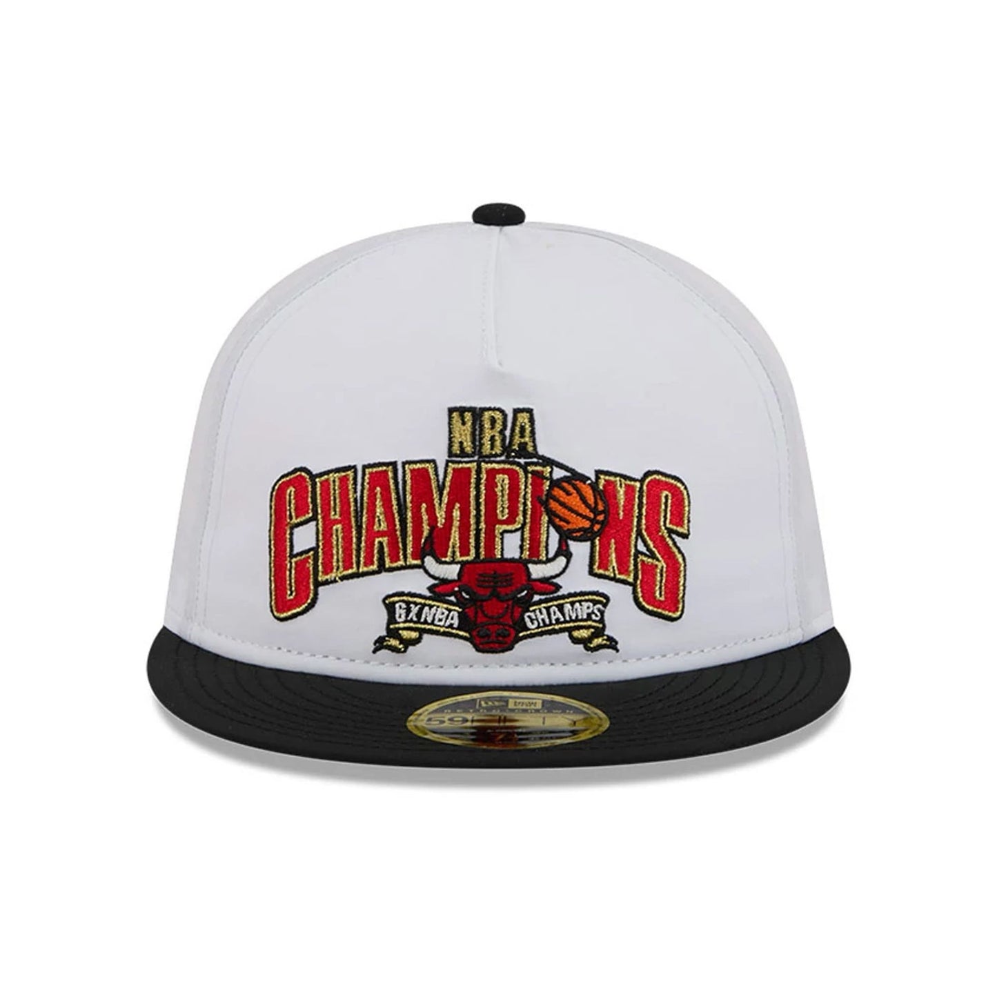 This is a Chicago Bulls NBA Champions White Retro Crown 59FIFTY Fitted Cap 3