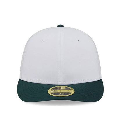 This is a New Era Open White & Dark Green Low Profile 59FIFTY Fitted Cap 2