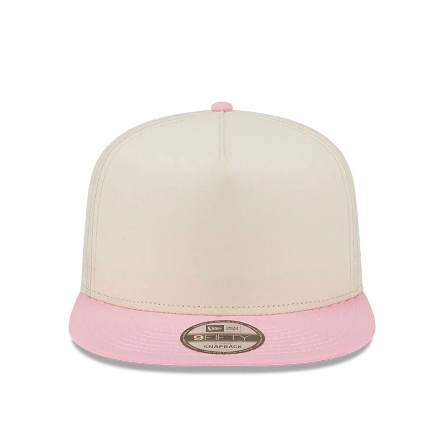 This is a New Era Cream & Pink 9FIFTY A-Frame Snapback Adjustable Cap 2