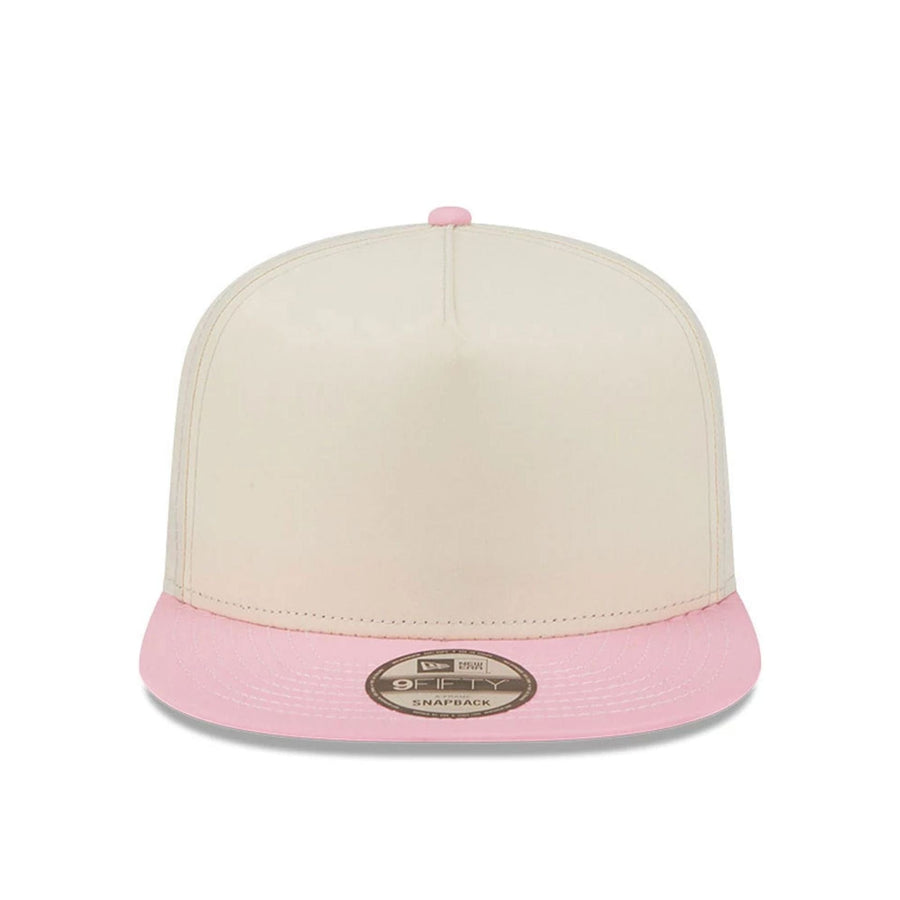 This is a New Era Cream & Pink 9FIFTY A-Frame Snapback Adjustable Cap 2