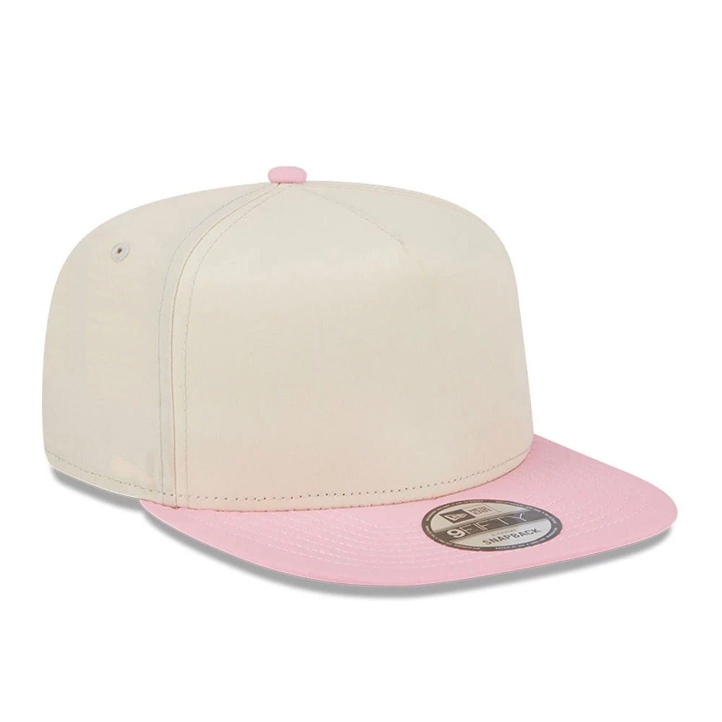 This is a New Era Cream & Pink 9FIFTY A-Frame Snapback Adjustable Cap 3