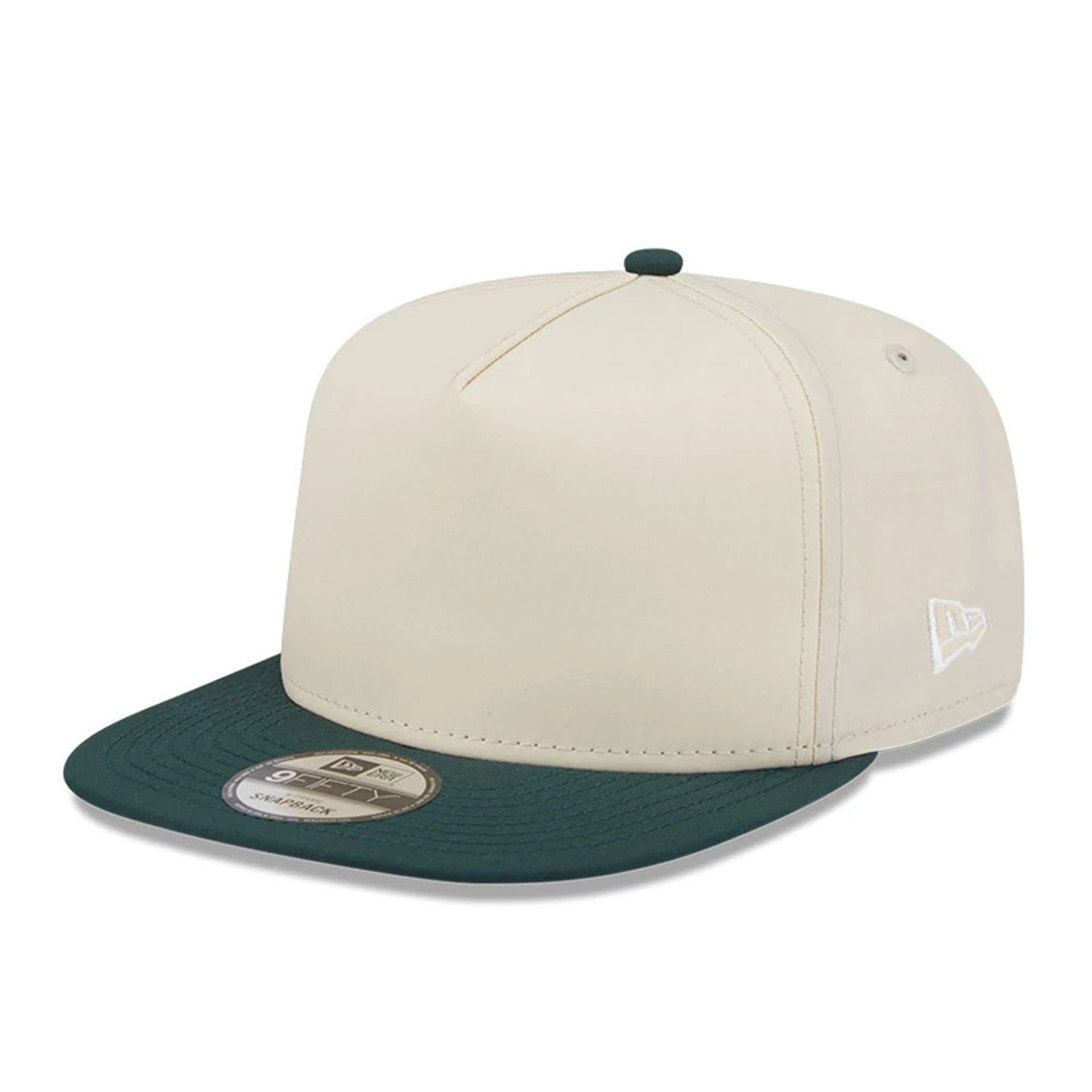 New Era Cream & Dark Green 9FIFTY A-Frame Snapback Cap | NEC UK