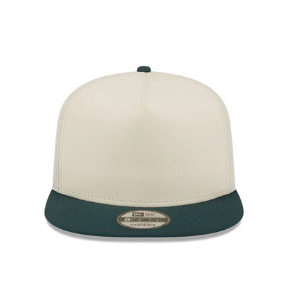 This is a New Era Cream & Dark Green 9FIFTY A-Frame Snapback Adjustable Cap 2