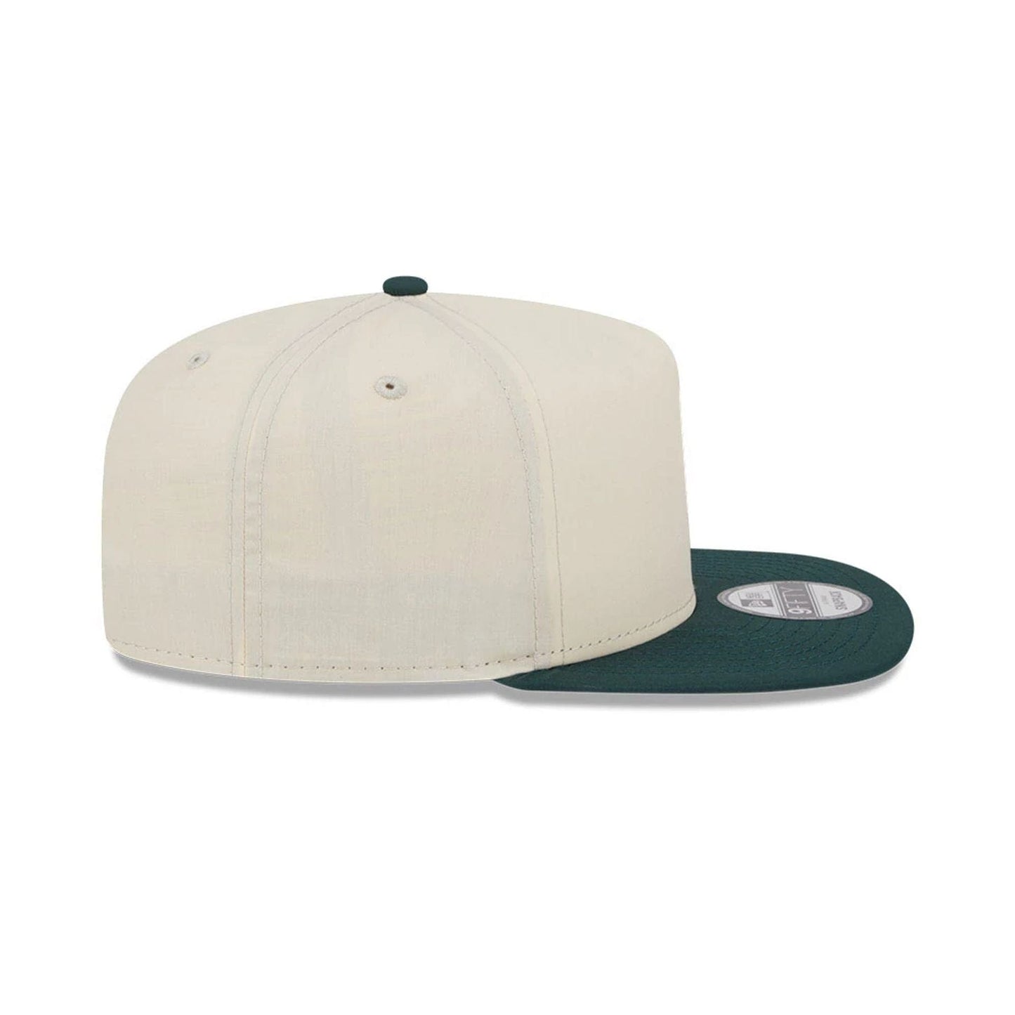 This is a New Era Cream & Dark Green 9FIFTY A-Frame Snapback Adjustable Cap 5