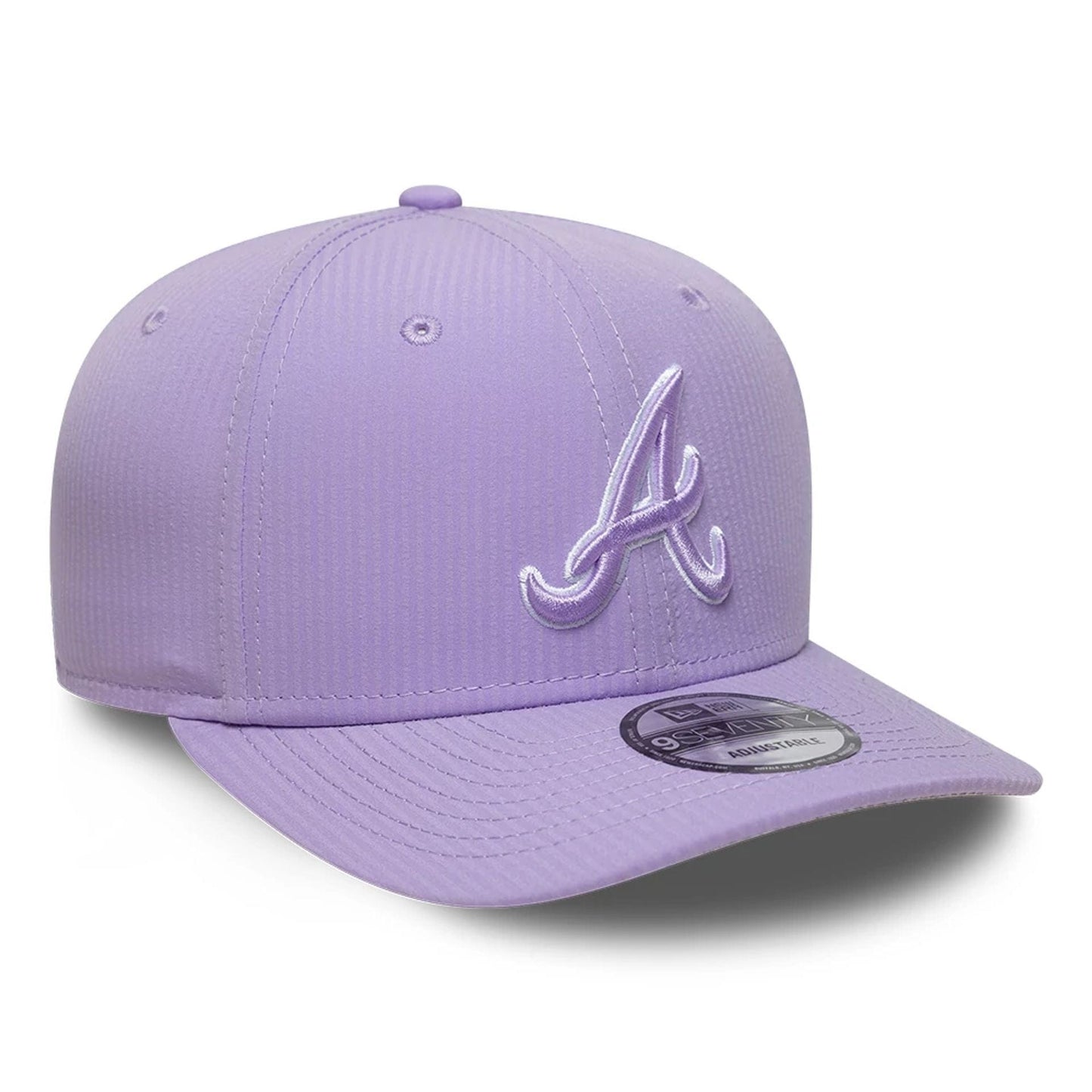 This is a Atlanta Braves Pastel Crepe Purple 9SEVENTY Stretch Snap Adjustable Cap 4