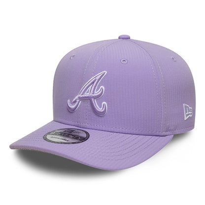 This is a Atlanta Braves Pastel Crepe Purple 9SEVENTY Stretch Snap Adjustable Cap 1
