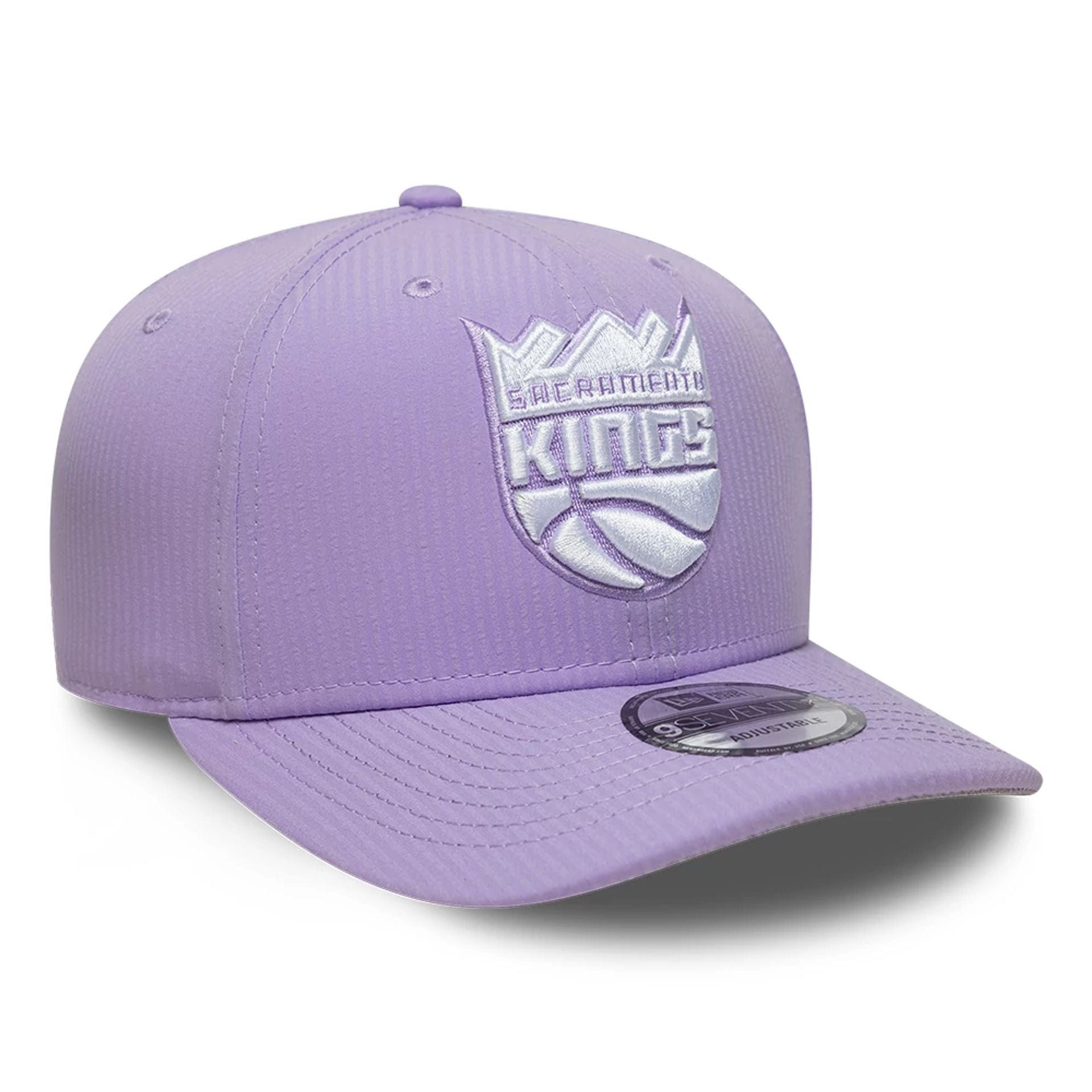 This is a Sacramento Kings Pastel Crepe Purple 9SEVENTY Stretch Snap Adjustable Cap 4