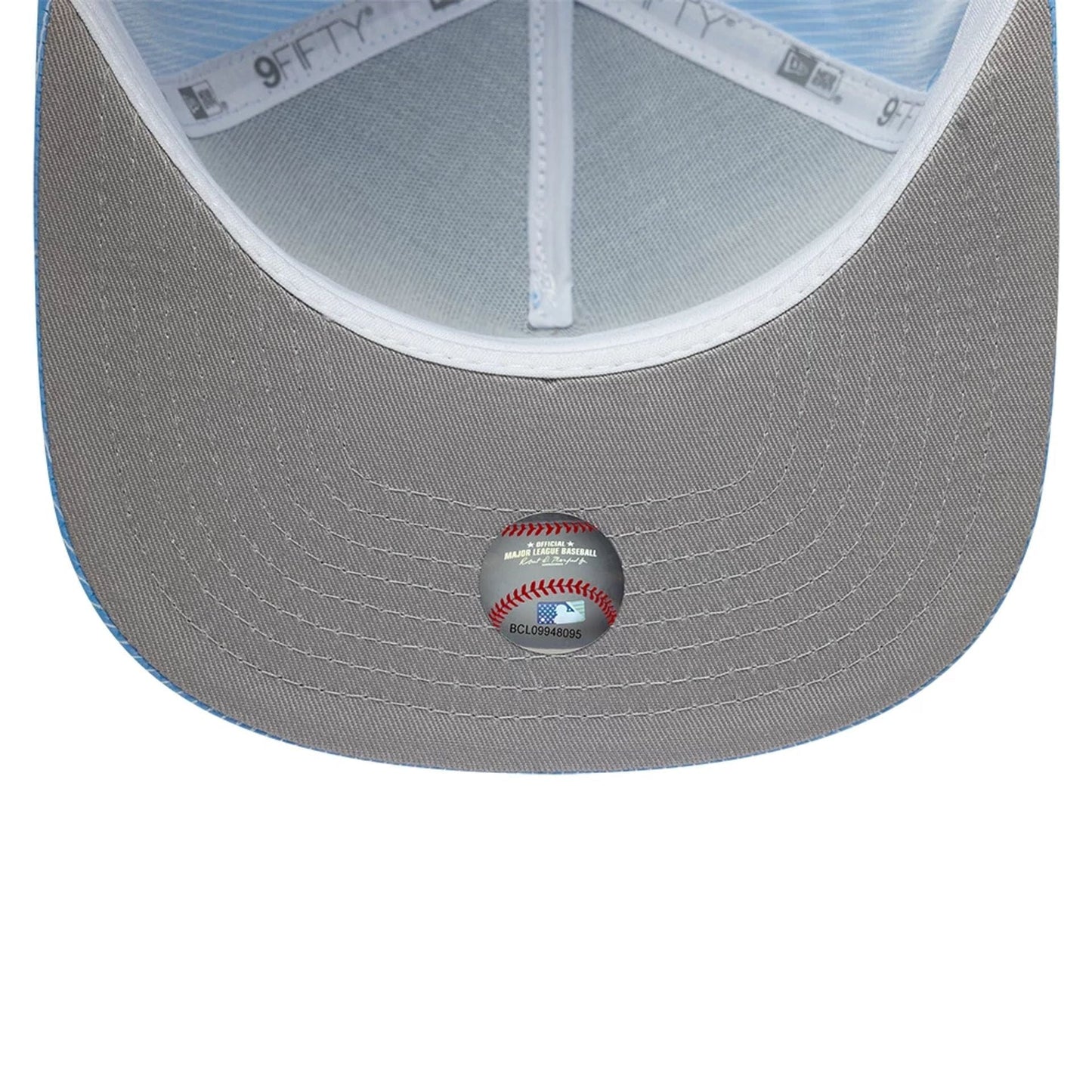 This is a Boston Red Sox Pinstripe Ripstop Blue 9FIFTY A-Frame Snapback Adjustable Cap 2