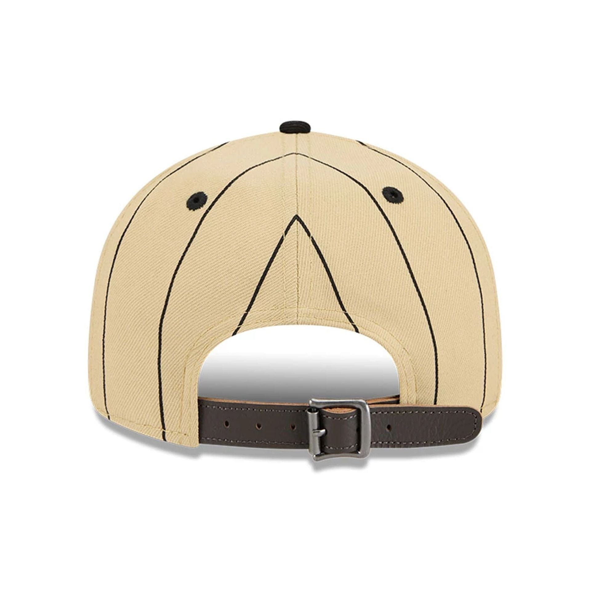 This is a Brooklyn Nets Pinstripe Script Cream Retro Crown 9FIFTY Adjustable Cap 5