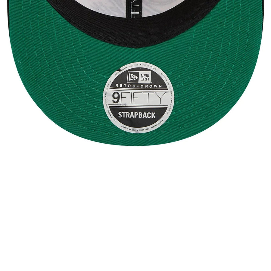 This is a Brooklyn Nets Pinstripe Script Cream Retro Crown 9FIFTY Adjustable Cap 2