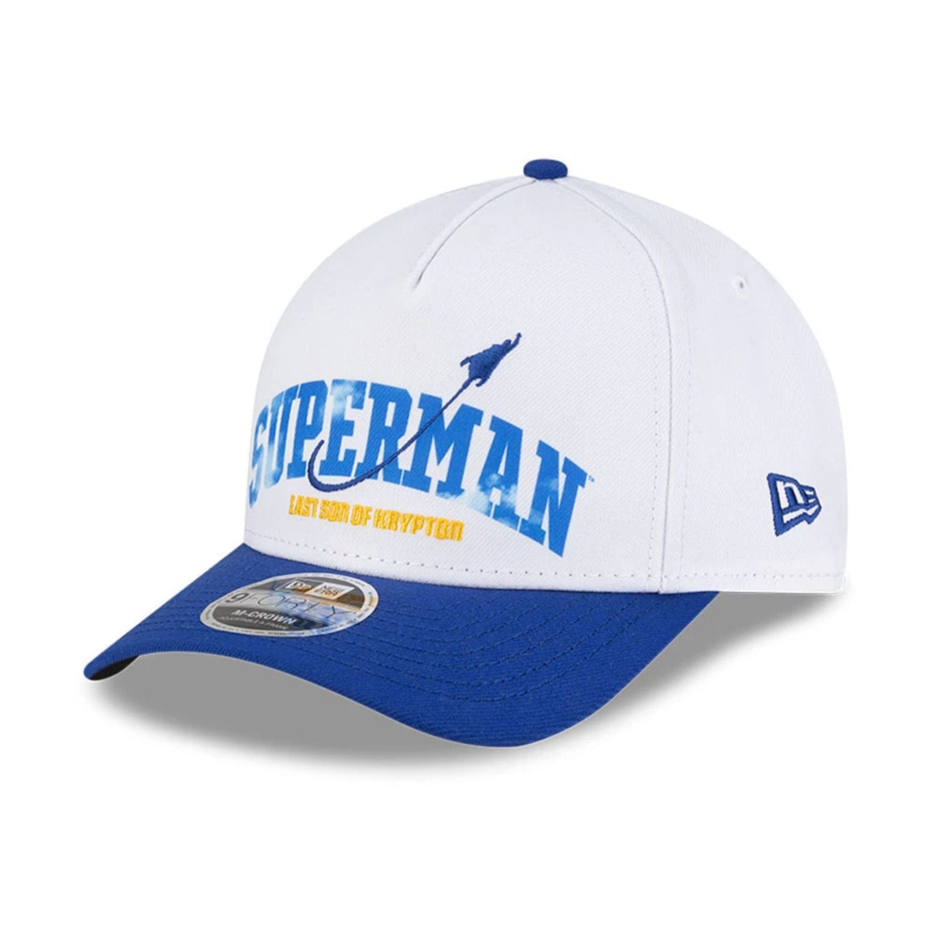 This is a Superman White 9FORTY M-Crown A-Frame Adjustable Cap 1