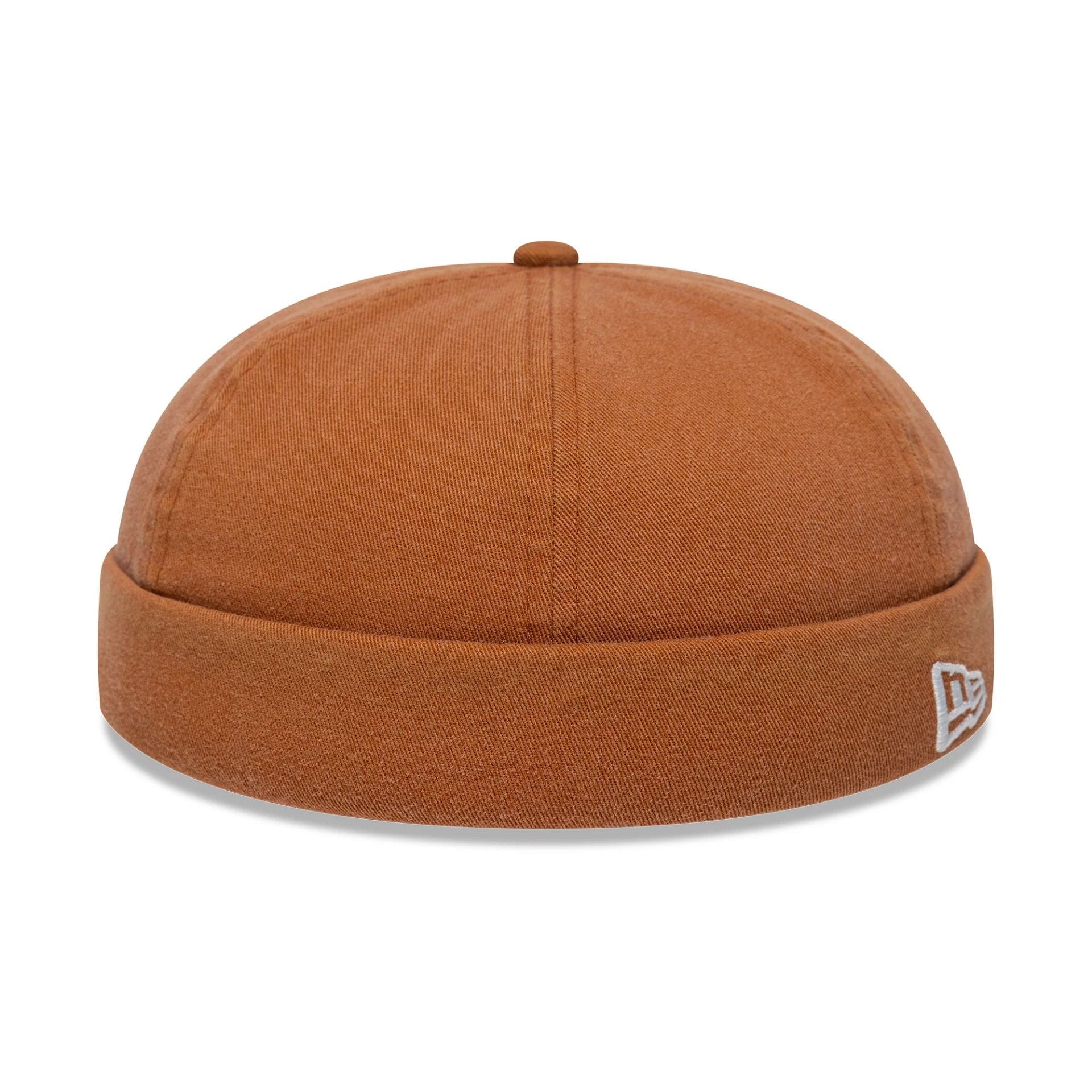 This is a New Era Washed Cotton Brown Docker Adjustable Hat 1