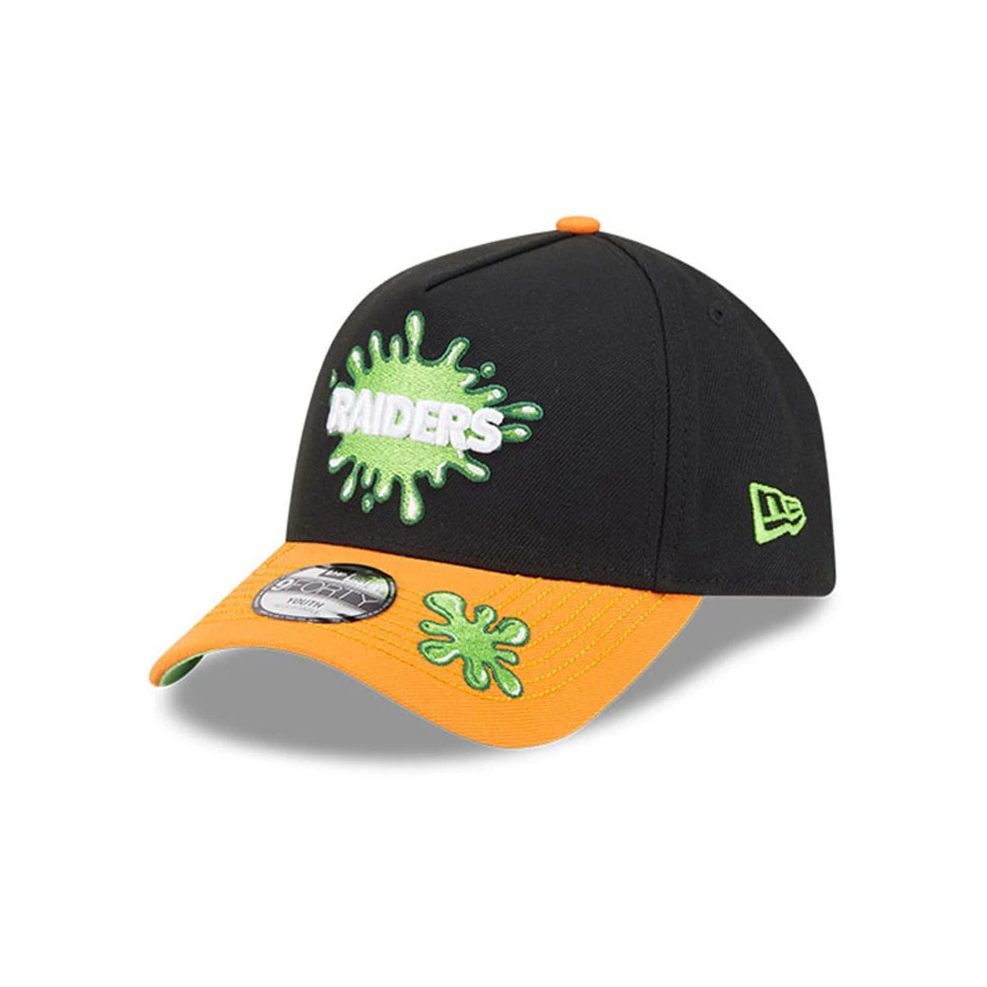 Las Vegas Raiders Youth NFL x Nickelodeon Black 9FORTY A-Frame Cap 1