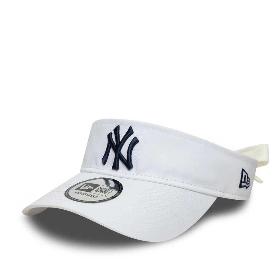 This is a New York Yankees MLB Midi Logo White Bow Back Visor Cap 1