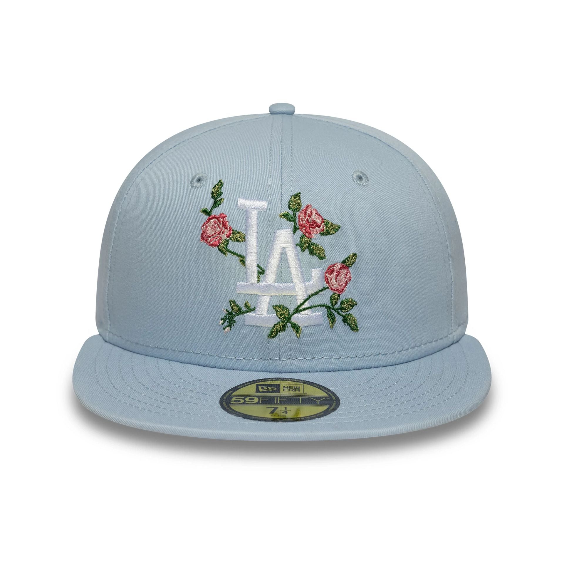 This is a LA Dodgers MLB Floral Pastel Blue 59FIFTY Fitted Cap 2