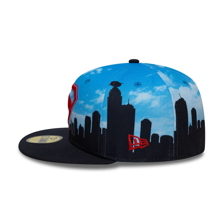 This is a Superman Skyline Pastel Blue 59FIFTY Fitted Cap 3