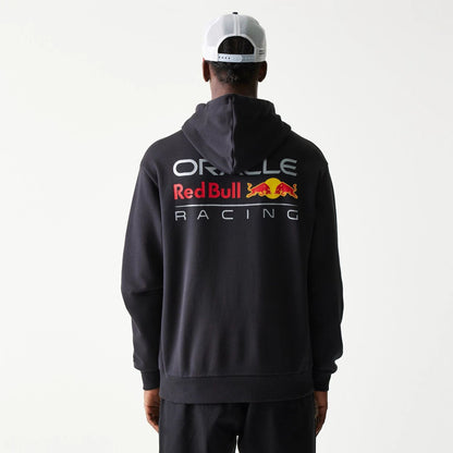The Male model is wearing Red Bull Racing Black Oversized Pullover Hoodie 2