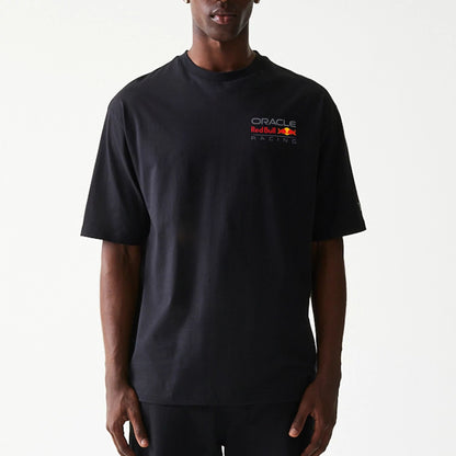 The Male model is wearing Red Bull Racing Black Oversized T-Shirt 5