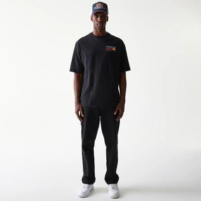 The Male model is wearing Red Bull Racing Black Oversized T-Shirt 8