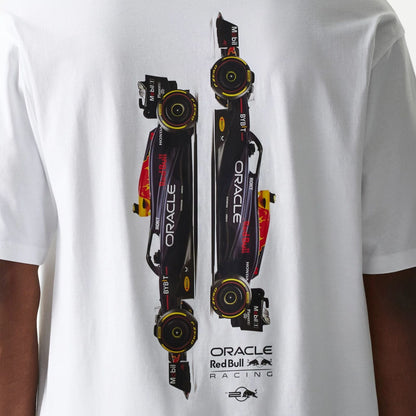 The Male model is wearing Red Bull Racing Profile White Oversized T-Shirt 4