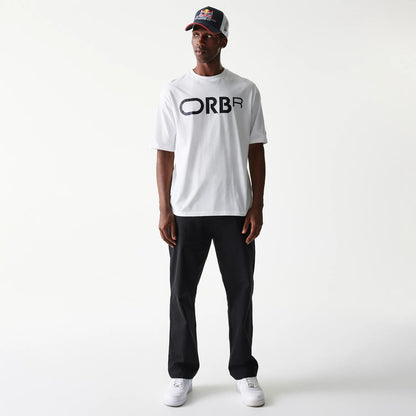 The Male model is wearing Red Bull Racing Profile White Oversized T-Shirt 8