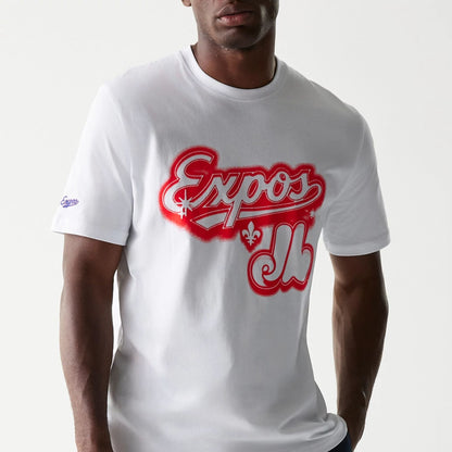 The Male model is wearing Montreal Expos OVO x MLB White T-Shirt 5