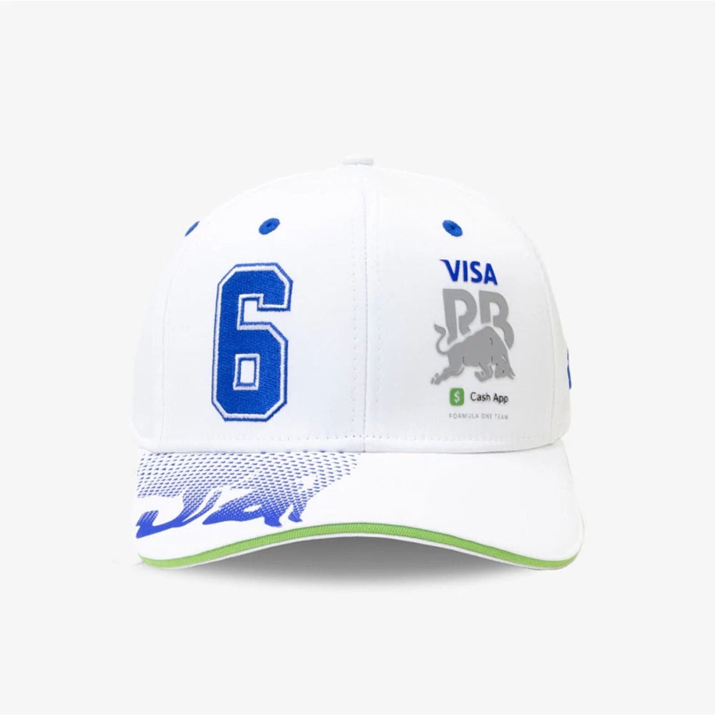 This is a Visa Cash App Racing Bulls Replica Isack Hadjar White 9SEVENTY Stretch Snap Adjustable Cap 2