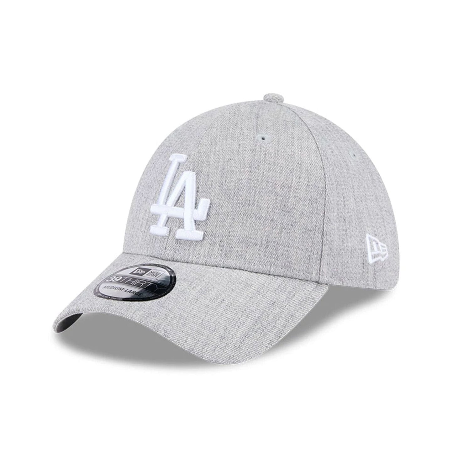 Pictured is this MLB Heather LA Dodgers 39THIRTY Stretch Fit cap in grey. 1