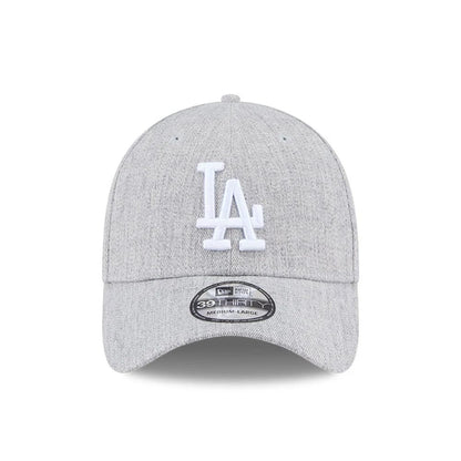 Pictured is this MLB Heather LA Dodgers 39THIRTY Stretch Fit cap in grey. 2