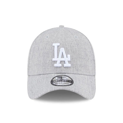 Pictured is this MLB Heather LA Dodgers 39THIRTY Stretch Fit cap in grey. 2