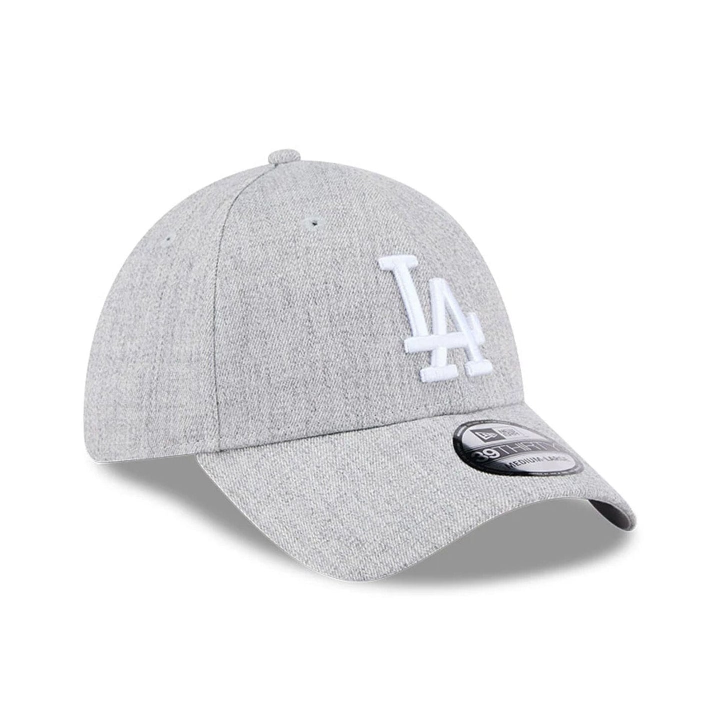 Pictured is this MLB Heather LA Dodgers 39THIRTY Stretch Fit cap in grey. 3