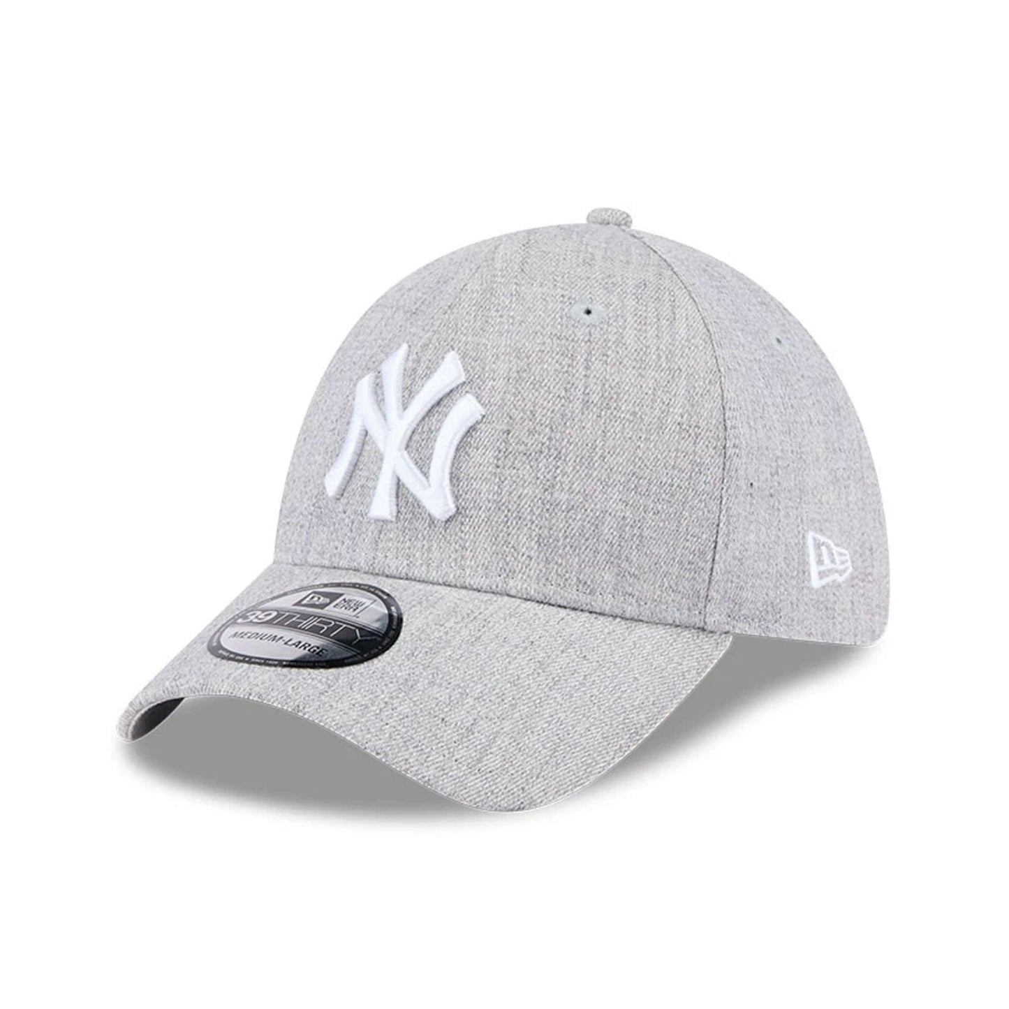 Pictured is this MLB Heather New York Yankees 39THIRTY Stretch Fit cap in grey. 1