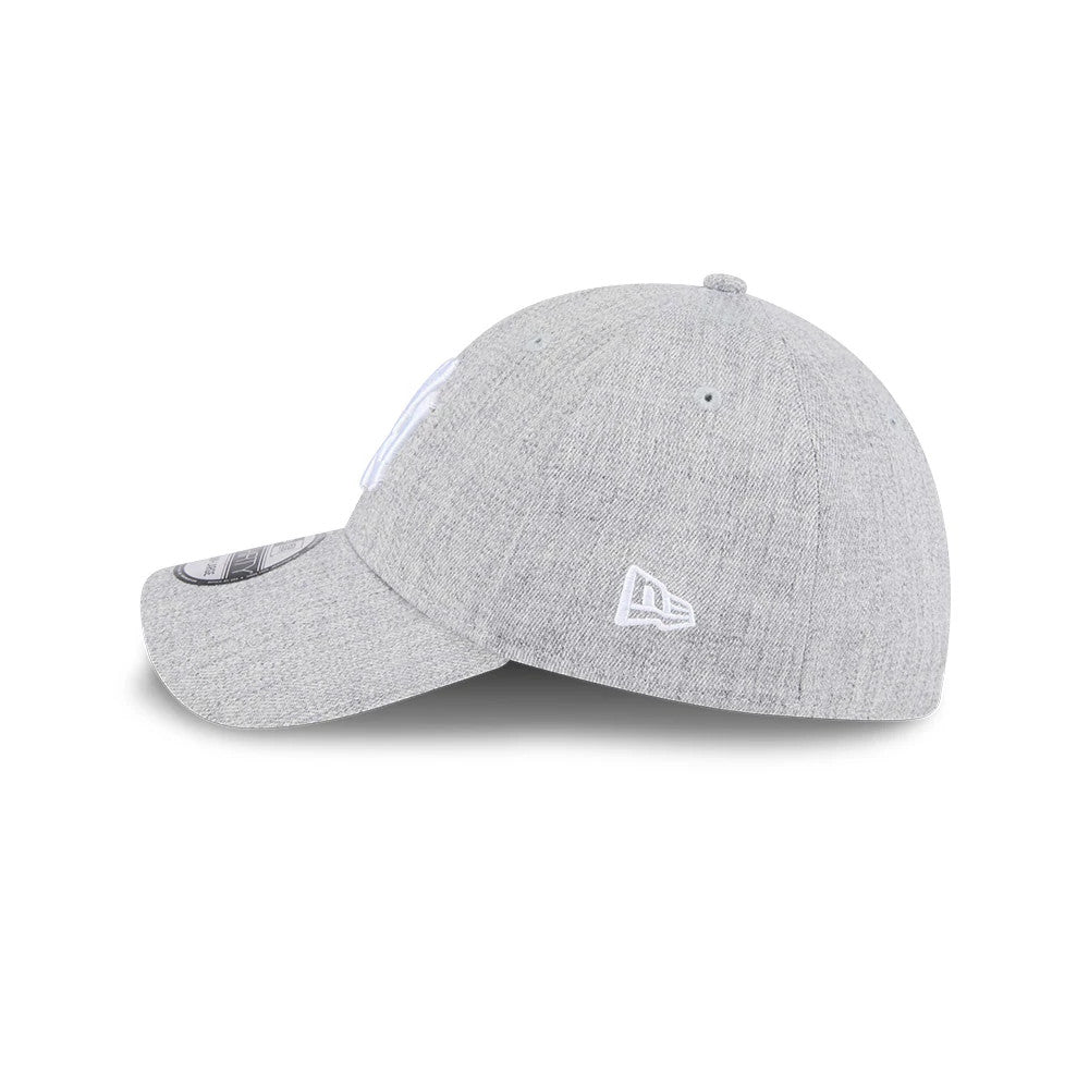 Pictured is this MLB Heather New York Yankees 39THIRTY Stretch Fit cap in grey. 4