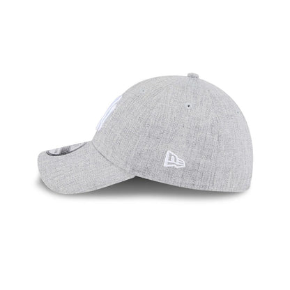 Pictured is this MLB Heather New York Yankees 39THIRTY Stretch Fit cap in grey. 4