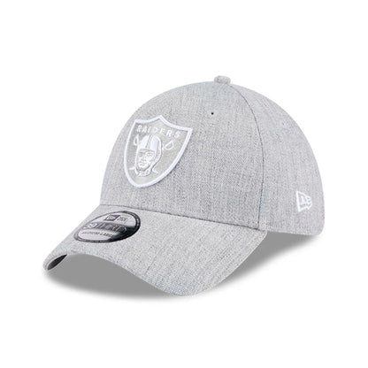 Pictured is this NFL Heather Las Vegas Raiders 39THIRTY Stretch Fit cap in grey. 1