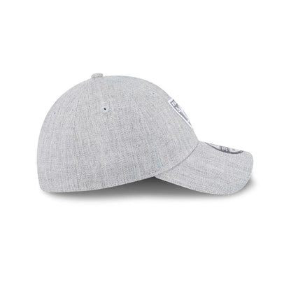 Pictured is this NFL Heather Las Vegas Raiders 39THIRTY Stretch Fit cap in grey. 5