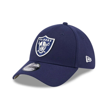 This is a Las Vegas Raiders NFL Lifestyle Navy 39THIRTY Stretch Fit Cap 1