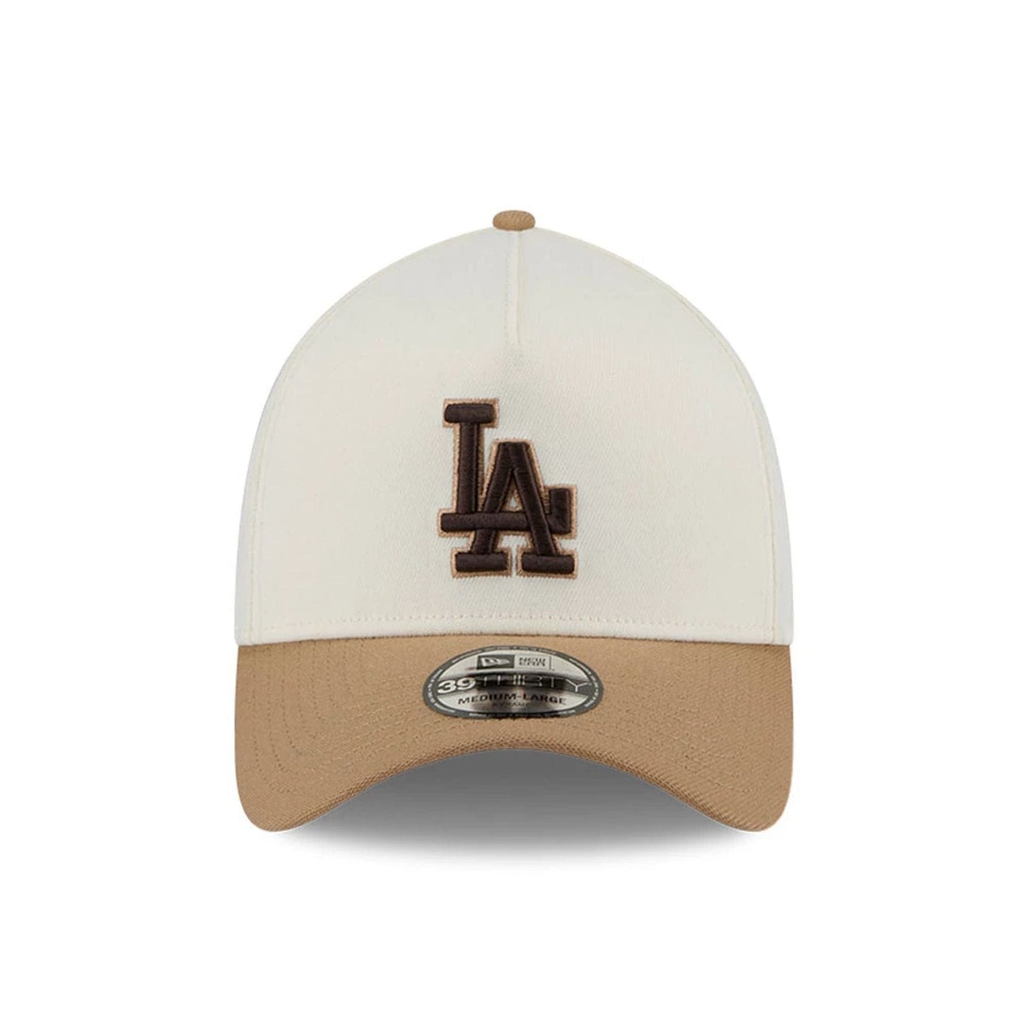 Pictured is this MLB Sandy Bay LA Dodgers 39THIRTY A-Frame Stretch Fit cap in white. 3