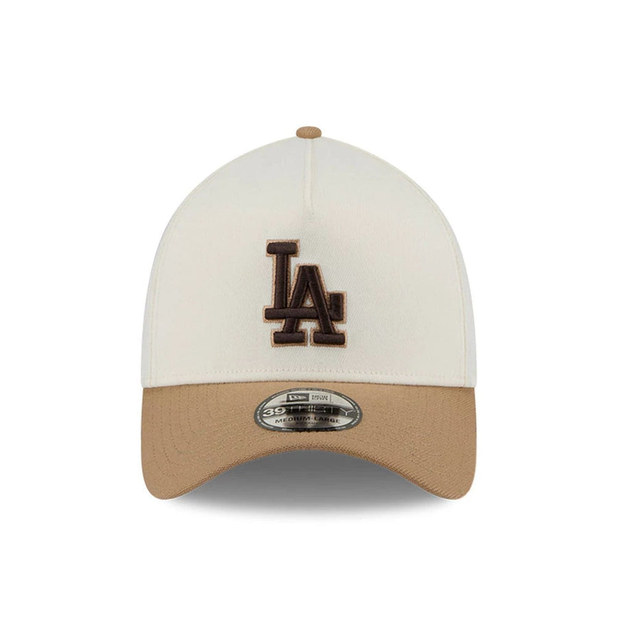 Pictured is this MLB Sandy Bay LA Dodgers 39THIRTY A-Frame Stretch Fit cap in white. 3