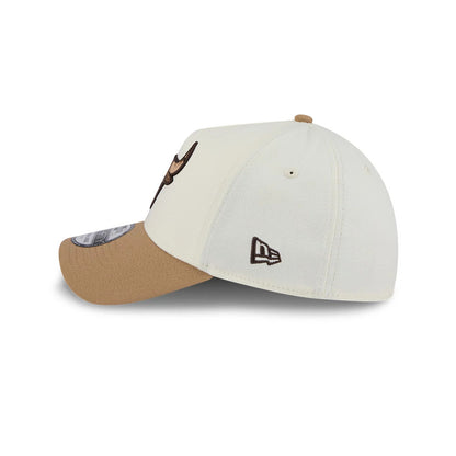 Pictured is this NBA Sandy Bay Chicago Bulls 39THIRTY A-Frame Stretch Fit cap in white. 5