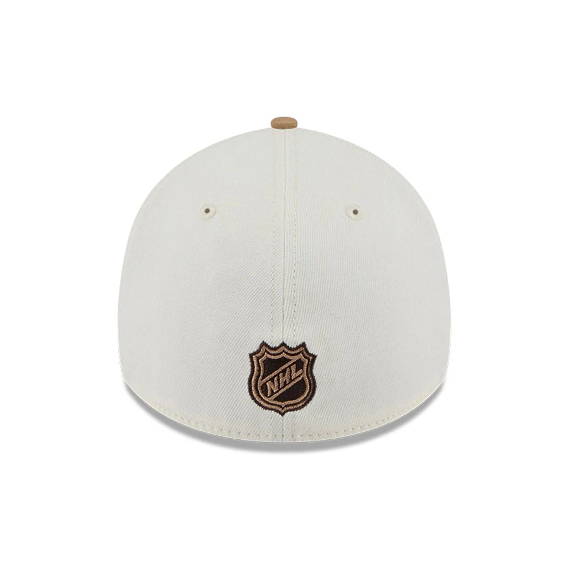 Pictured is this NHL Sandy Bay Anaheim Ducks 39THIRTY A-Frame Stretch Fit cap in white. 7