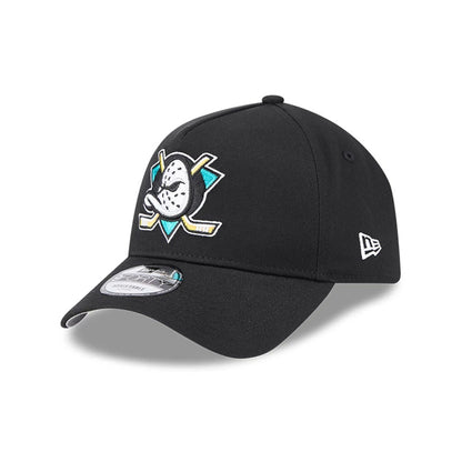 Pictured is this NHL Retro Anaheim Ducks 9FORTY A-Frame cap in black. 1