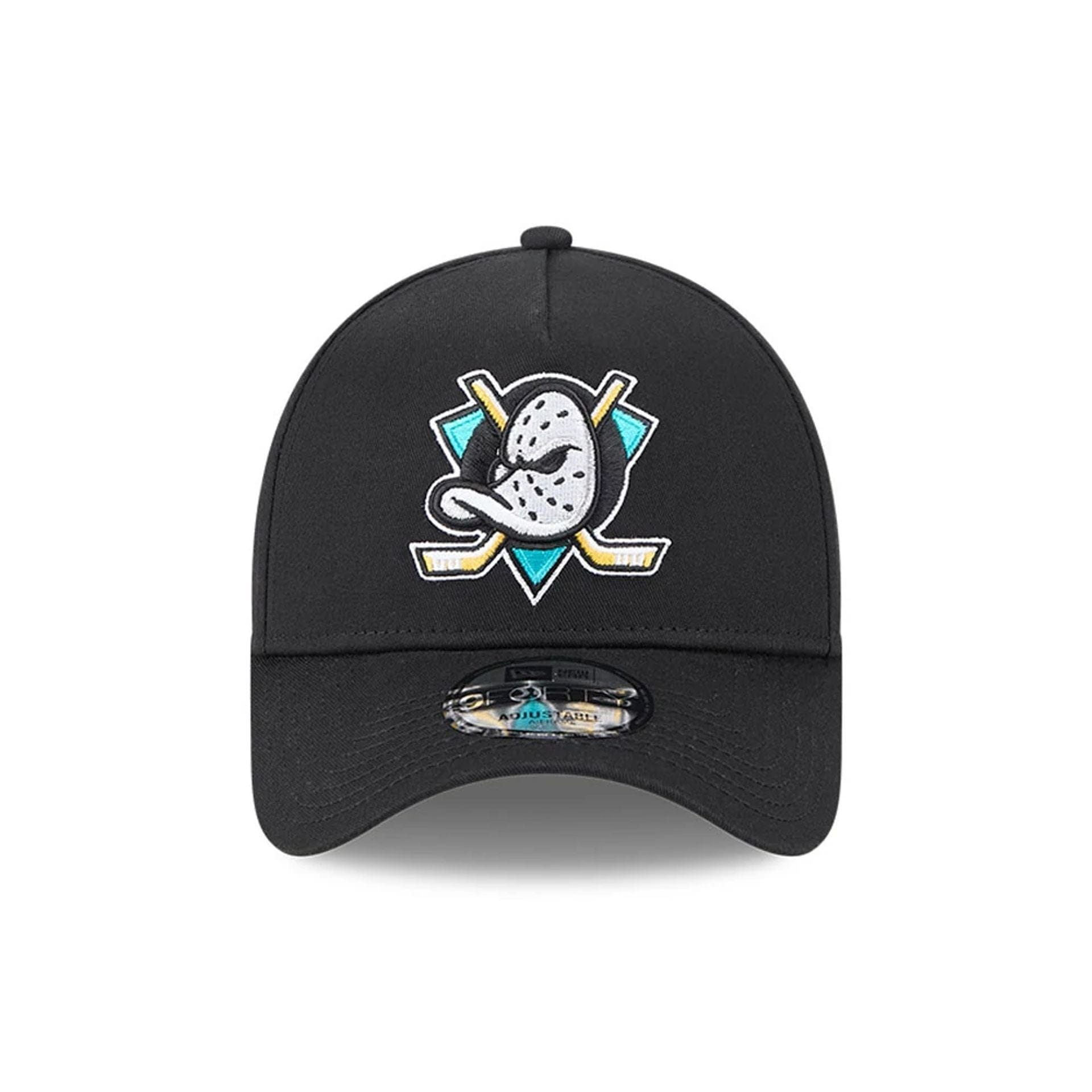 Pictured is this NHL Retro Anaheim Ducks 9FORTY A-Frame cap in black. 3